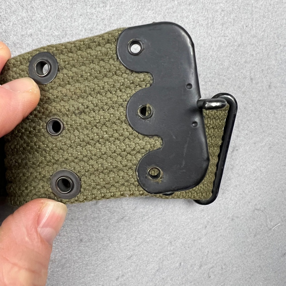 US Military WW1 Pistol Belt Mens 36 Olive Green Canvas Tactical Utility Vintage - Picture 2 of 14